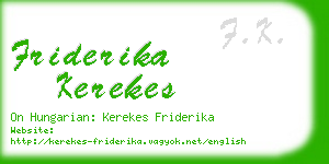 friderika kerekes business card